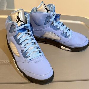 Jordan Blue and Black High-Top Basketball Sneakers